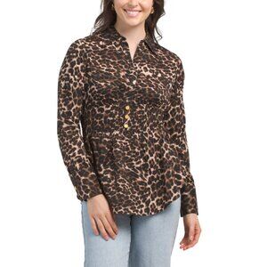 US TOGETHER Cheetah Cheetah Print Blouse